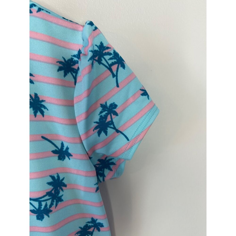 Dotdotsmile Dress Size 5-6 New With Tags Palm Trees Blue and Pink - Picture 3 of 4
